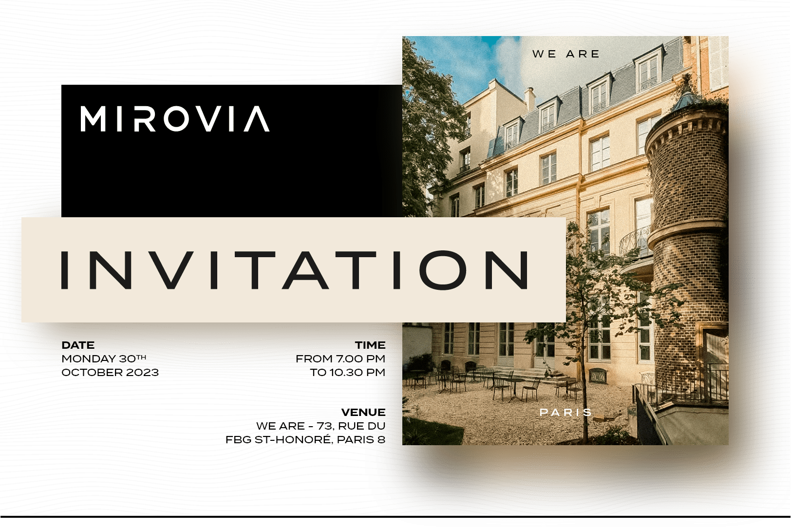 Mirovia is holding an exclusive cocktail event on October 30 in Paris 1 Mirovia is holding an exclusive cocktail event on October 30 in Paris 1